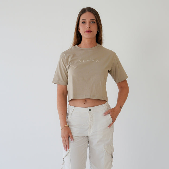 LADIES 'ESSENTIAL TOP' - BEIGE